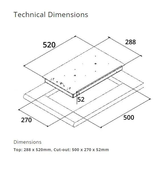 Tecno Built-In Induction 2 Zones Hob TIH 3000 - FREE INSTALLATION