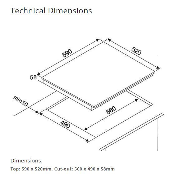 Tecno Induction Hob 4 Zones TIH 648 - FREE INSTALLATION