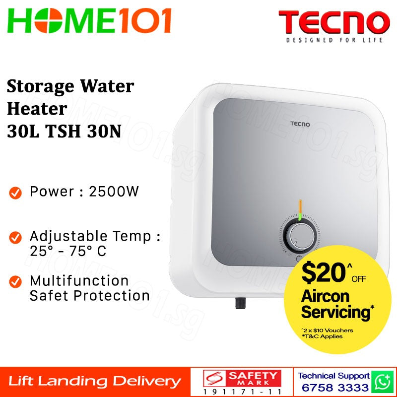 Tecno Storage Water Heater 30L TSH 30N