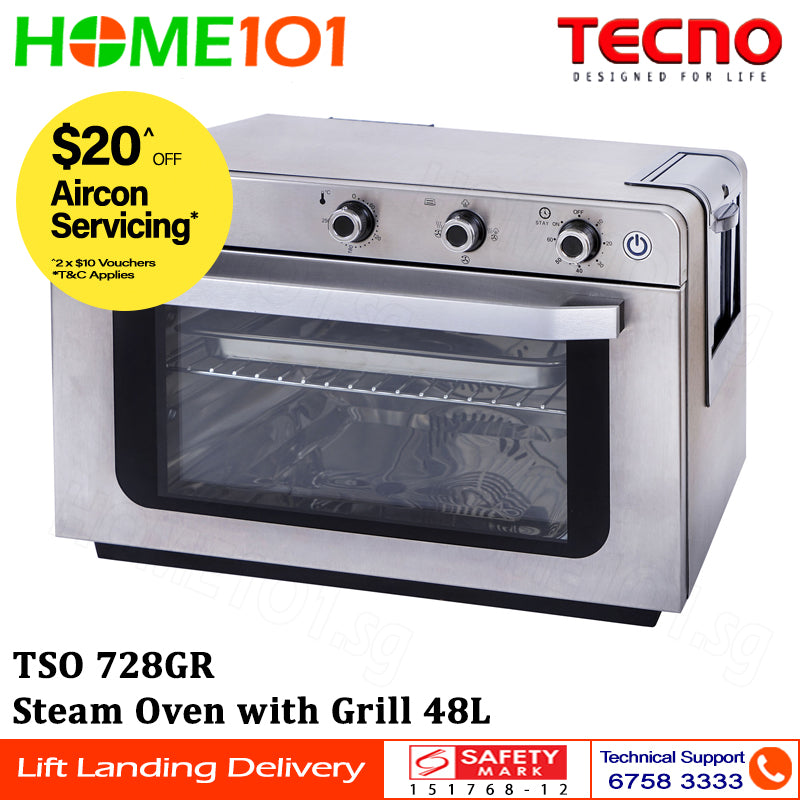 Tecno Steam Oven With Grill 1700W 26L TSO 728GR