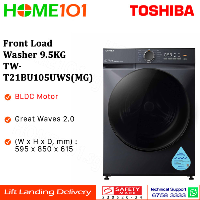 Toshiba Front Load Washer 9.5KG TW-T21BU105UWS(MG)