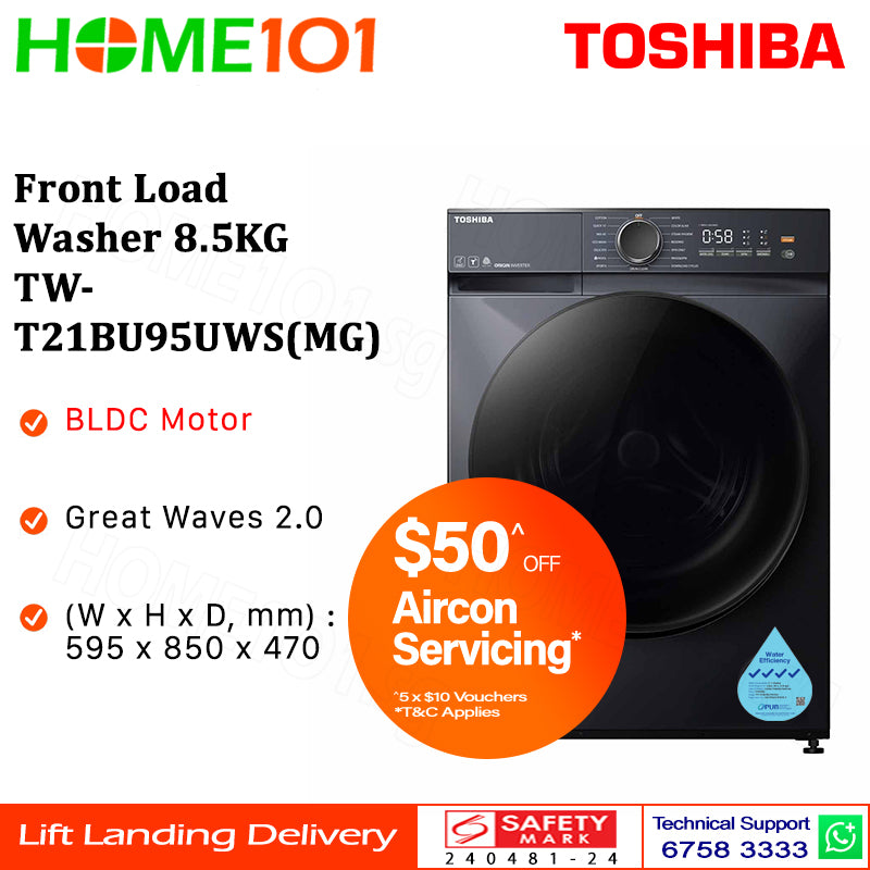 Toshiba Front Load Washer 8.5KG TW-T21BU95UWS(MG)