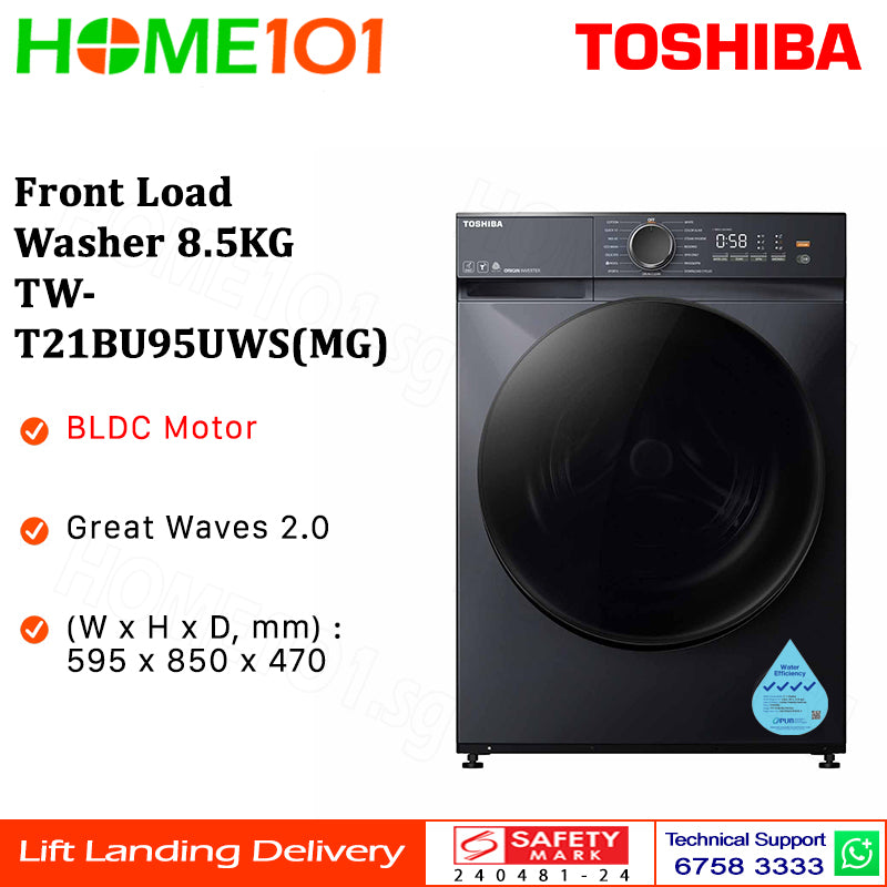Toshiba Front Load Washer 8.5KG TW-T21BU95UWS(MG)