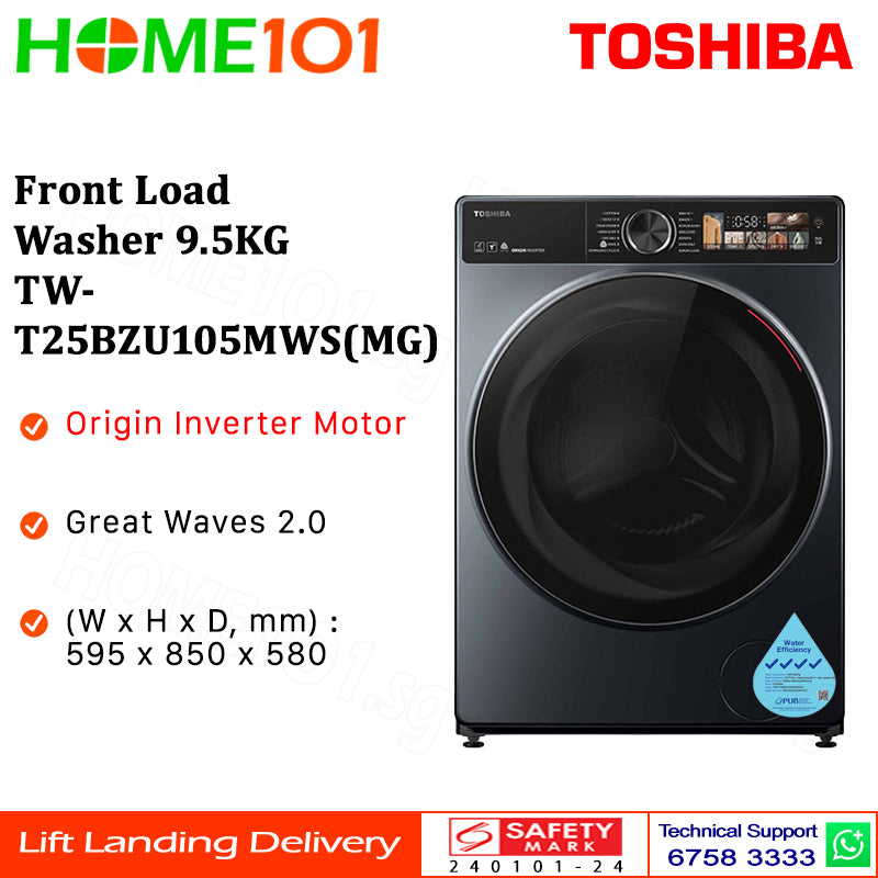 Toshiba Front Load Washer 9.5KG TW-T25BZU105MWS(MG)