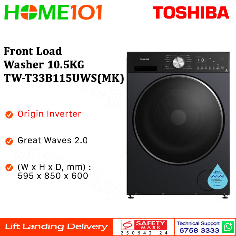 Toshiba Front Load Washer 10.5KG TW-T33B115UWS(MK)
