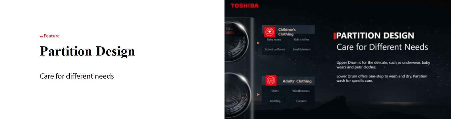 Toshiba Dual Drum Washer 5/10KG (Top & Bottom) - Dryer 7KG (Bottom) TWD-BL160D4S (MG)
