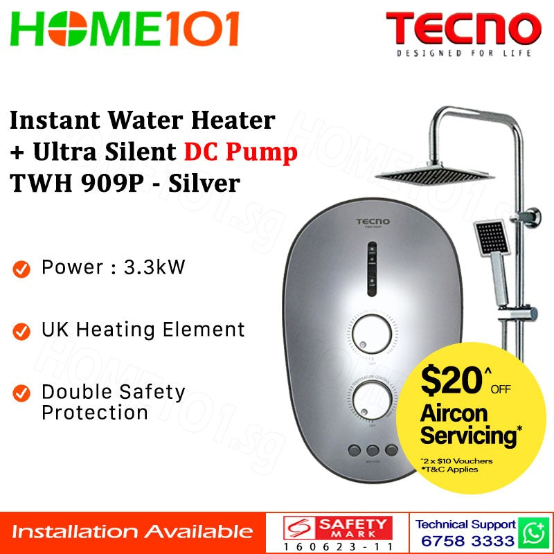 Tecno Electric Instant Shower Heater and Rainshower TWH 909P [Multi-Colors]