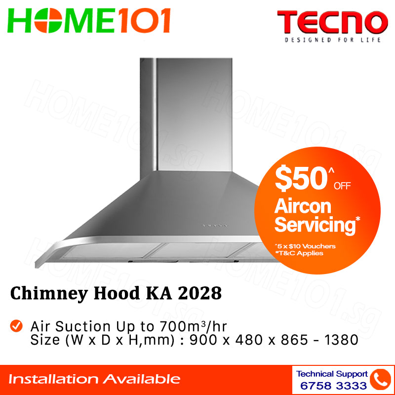 Tecno Chimney Hood 90cm KA 2028