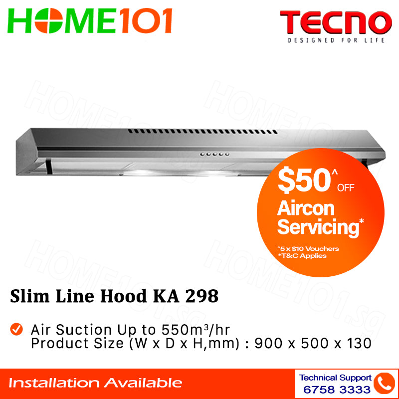 Tecno Slim Line Cooker Hood 90cm KA 298