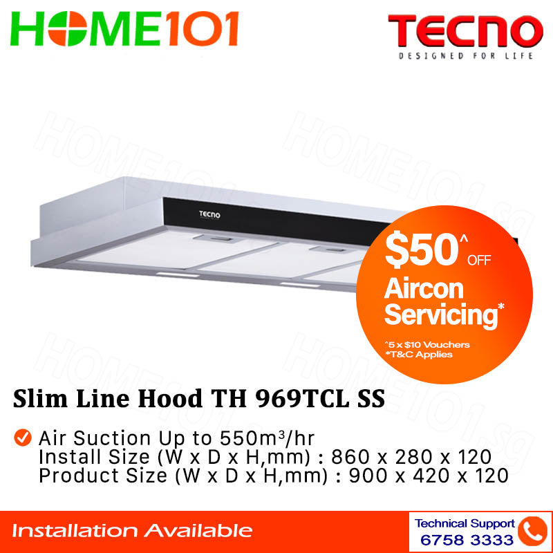 Tecno Slim Line Hood 90cm TH 969TCL