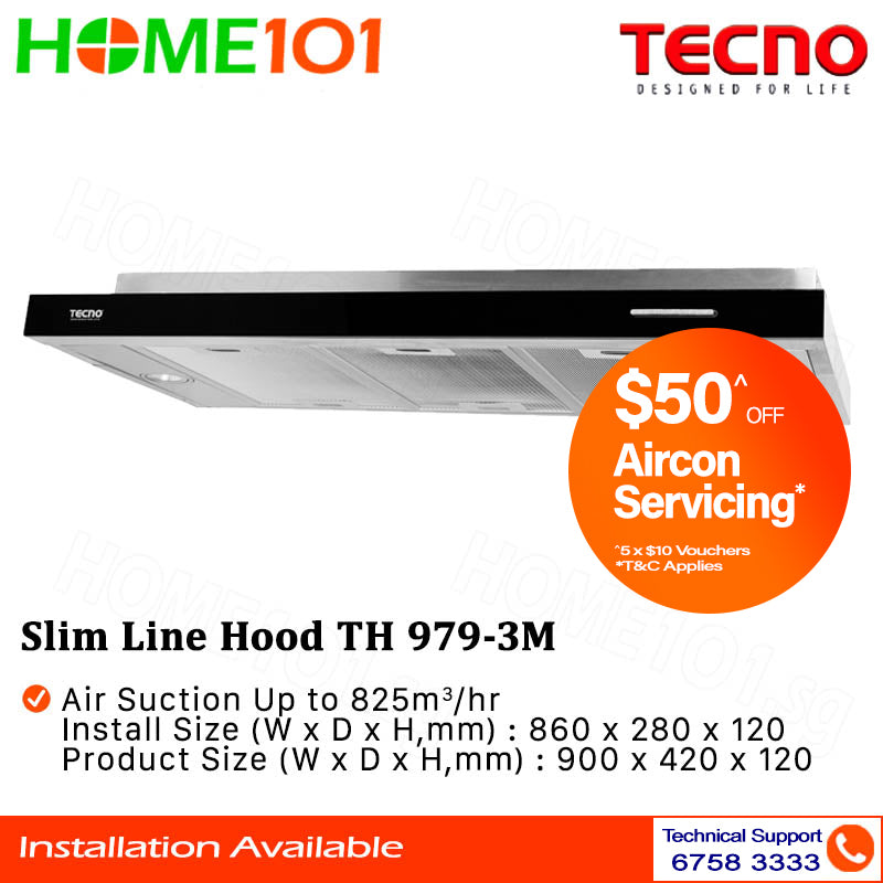 Tecno Slim Line Cooker Hood 90cm TH 979-3M