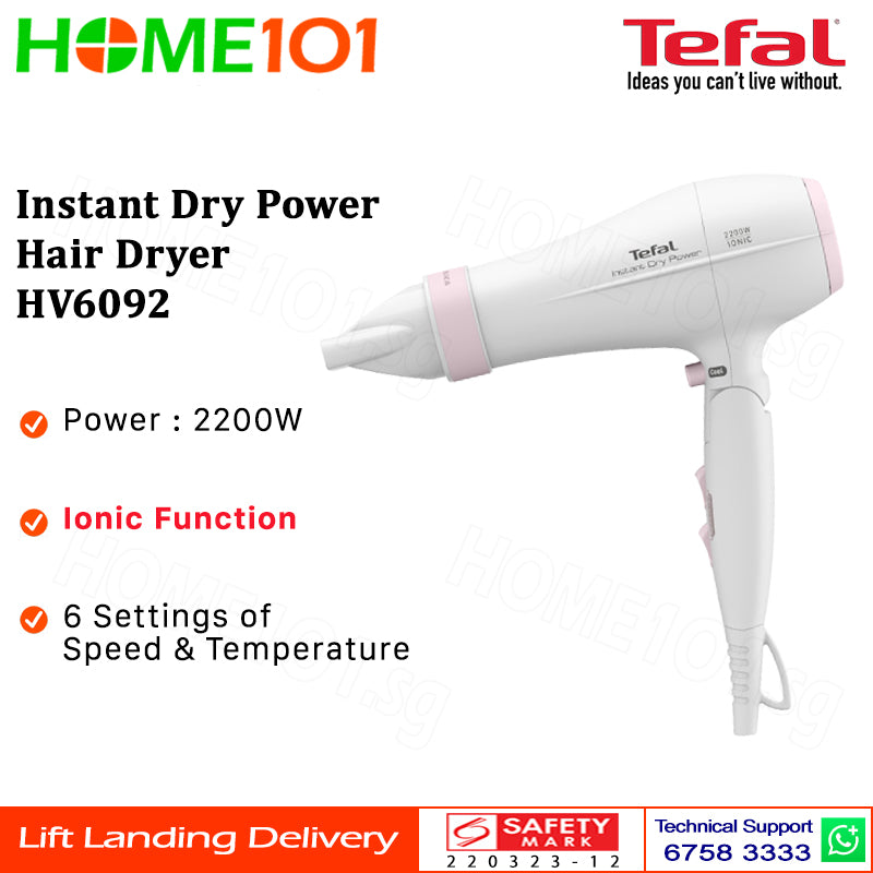Tefal Instant Dry Power Hair Dryer HV6092