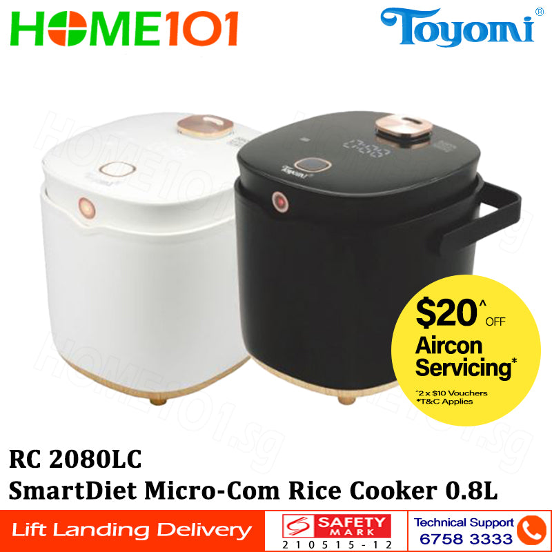 Toyomi SmartDiet Micro-com Rice Cooker 0.8L RC 2080LC - PRE ORDER