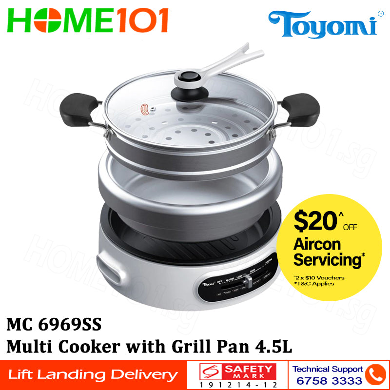 Toyomi Multi Cooker with Grill Pan 4.5L MC 6969SS