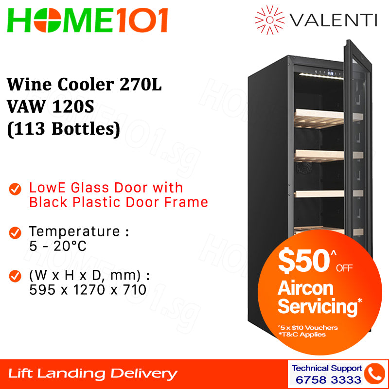 Valenti Wine Cooler 270L VAW 120S (113 Bottles)