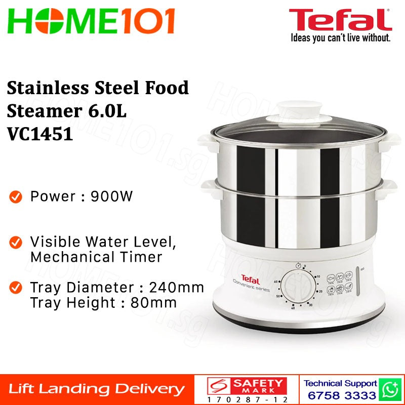 Tefal Stainless Steel Convenient Steamer 6L VC1451