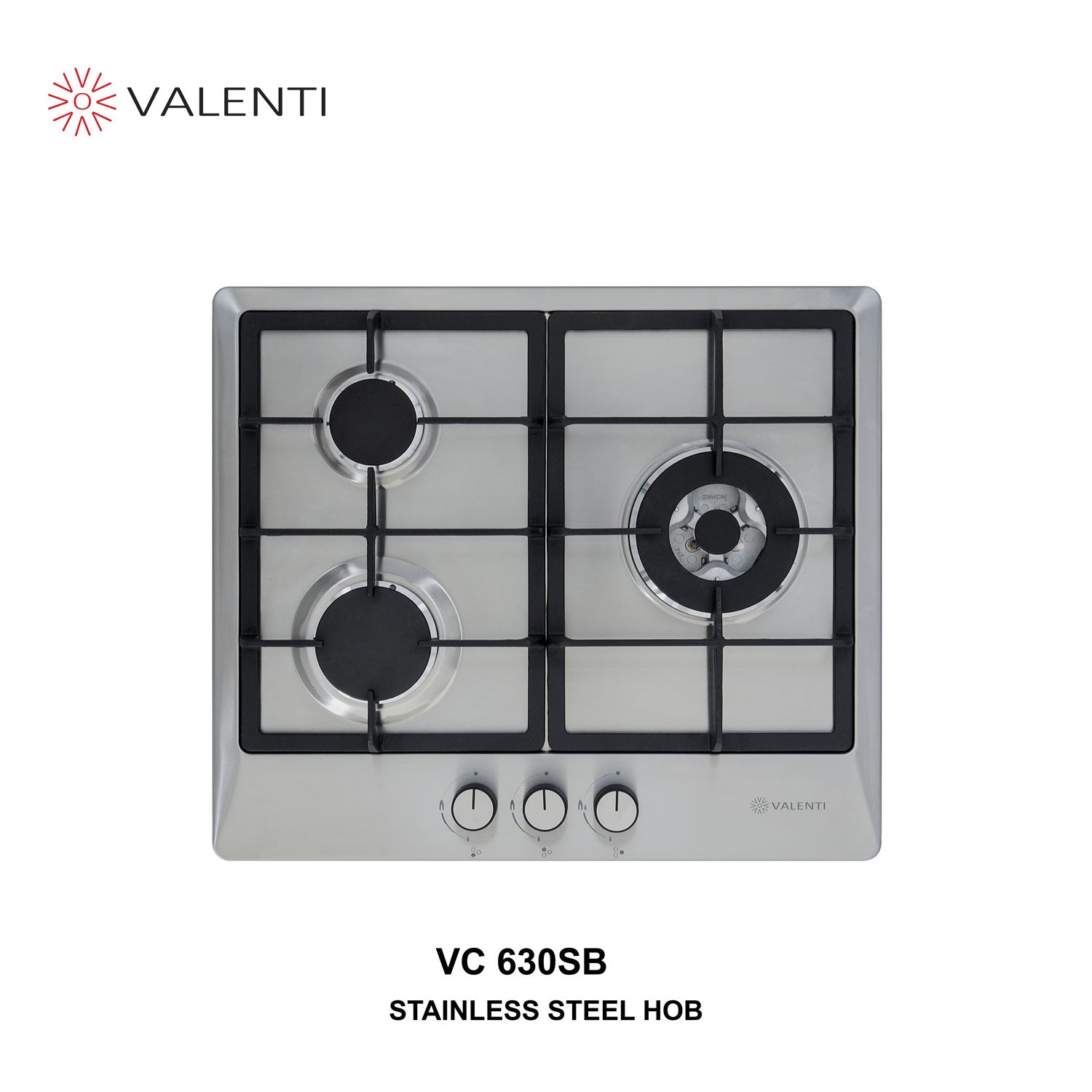 Valenti 3 Burners Built-In Stainless Steel Hob VC 630SB