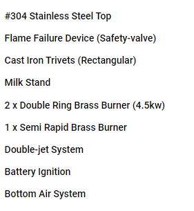 Valenti 3 Burners Built-In Stainless Steel Hob VC 9301S - LPG - Display Set