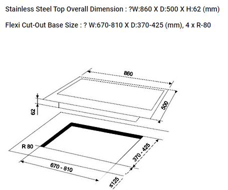 Valenti 3 Burners Built-In Stainless Steel Hob VC 930S