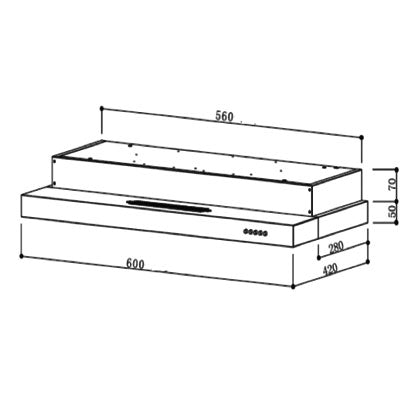 Valenti Semi Integrated Hood 60cm VH 1026MS