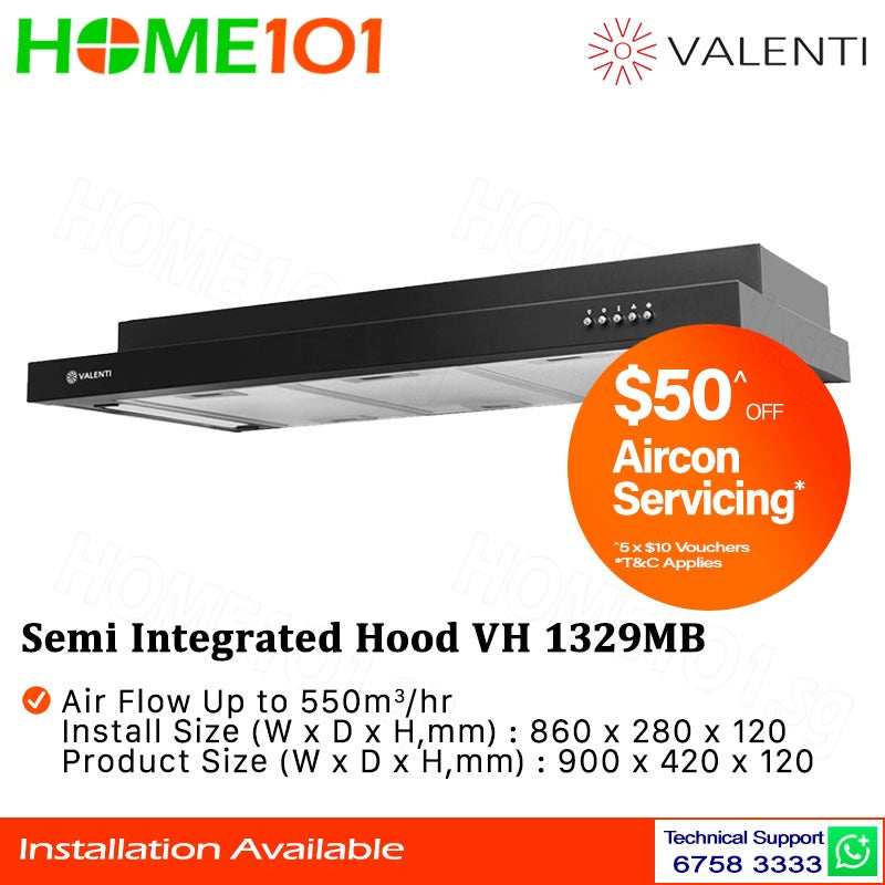 Valenti Semi Integrated Hood 90cm VH 1329MB