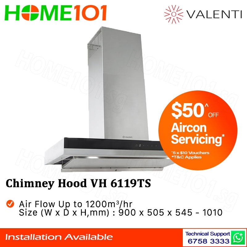 Valenti Chimney Hood 90cm VH 6119TS