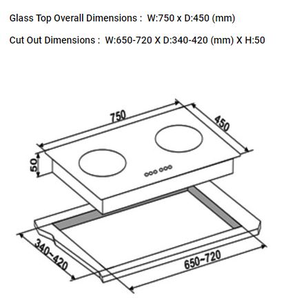 Valenti 2 Zones Induction Hob VIC 2702 (LG)