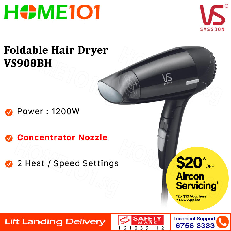 Vidal Sassoon Foldable Hair Dryer VS908BH