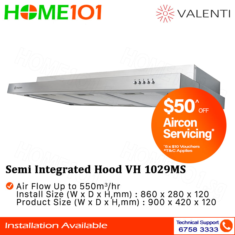 Valenti Semi Integrated Hood 90cm VH 1029MS