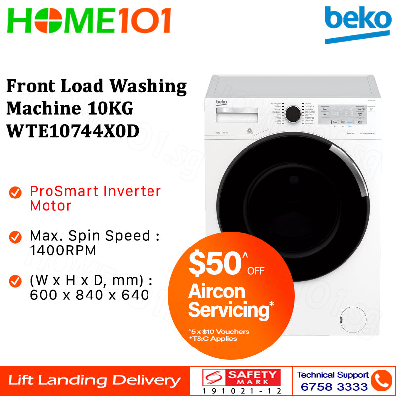 Beko Front Load Washing Machine 10kg WTE10744X0D