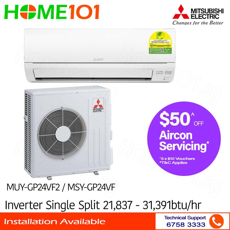 Mitsubishi Inverter Single Split AirCon 24000BTU MUY-GP24VF2/MSY-GP24VF