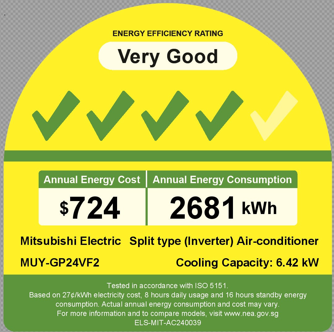 Mitsubishi Inverter Single Split AirCon 24000BTU MUY-GP24VF2/MSY-GP24VF