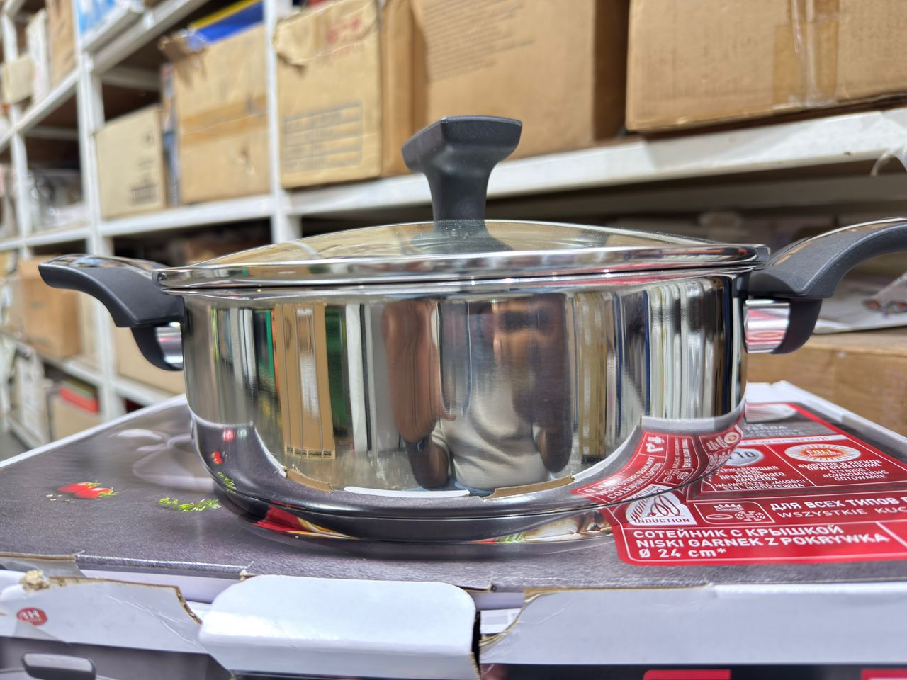 Tefal Emotion Stainless Steel Shallow Pan 24cm + Lid E30170