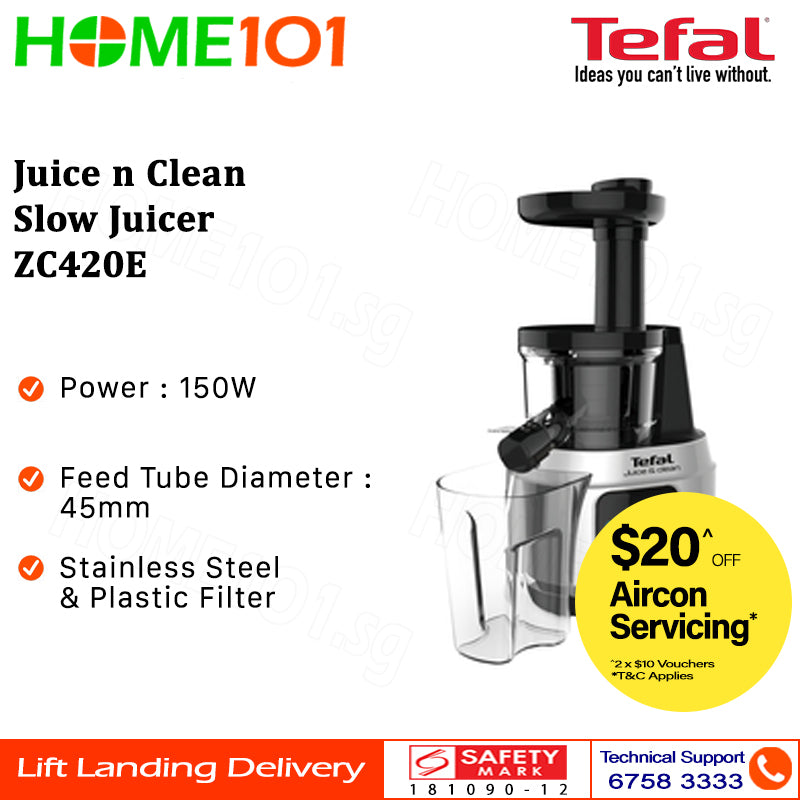 Tefal Juice N Clean Slow Juicer ZC420E