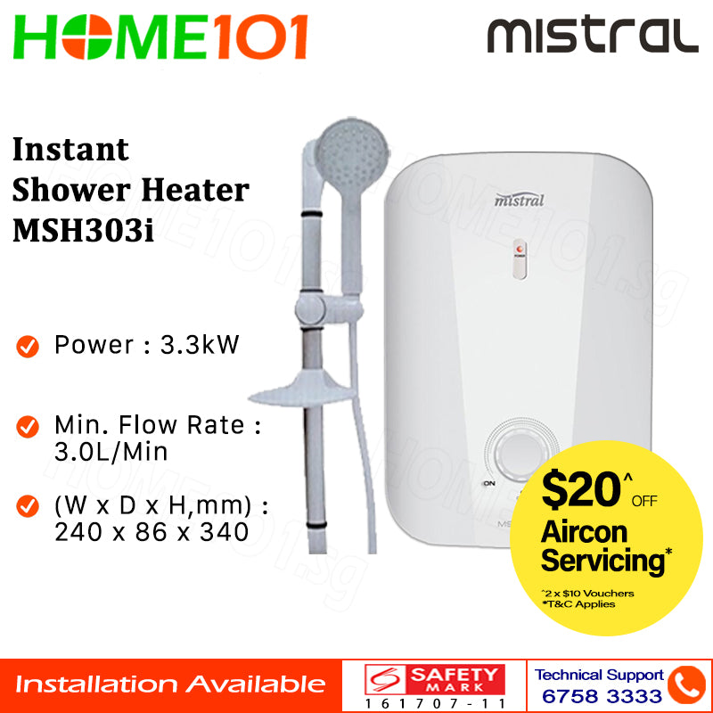 Mistral Electric Instant Shower Heater MSH303I