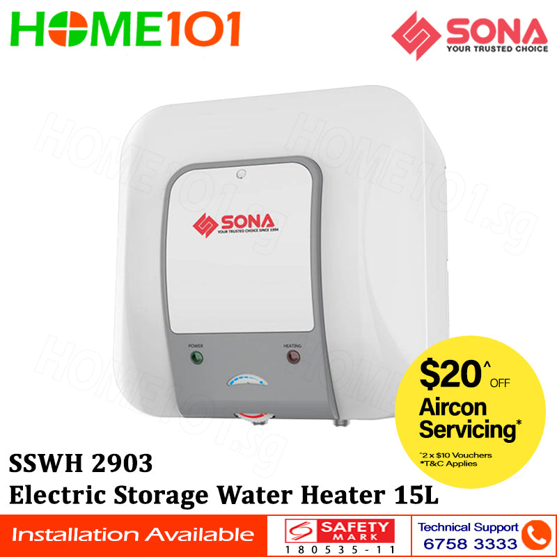 Sona Electric Storage Water Heater 15L SSWH2903