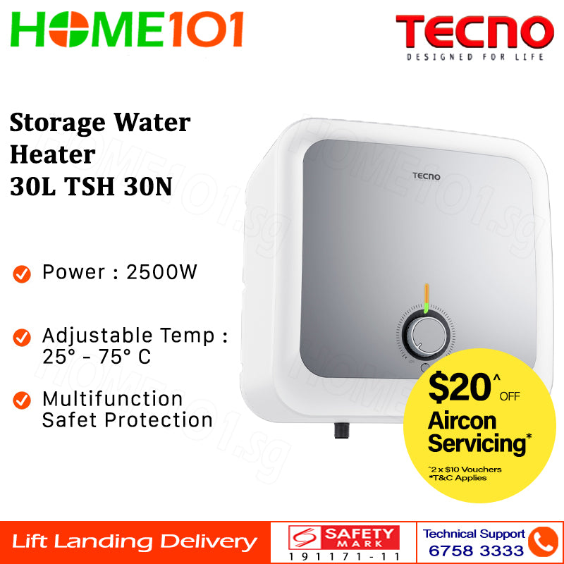 Tecno Storage Water Heater 30L TSH 30N