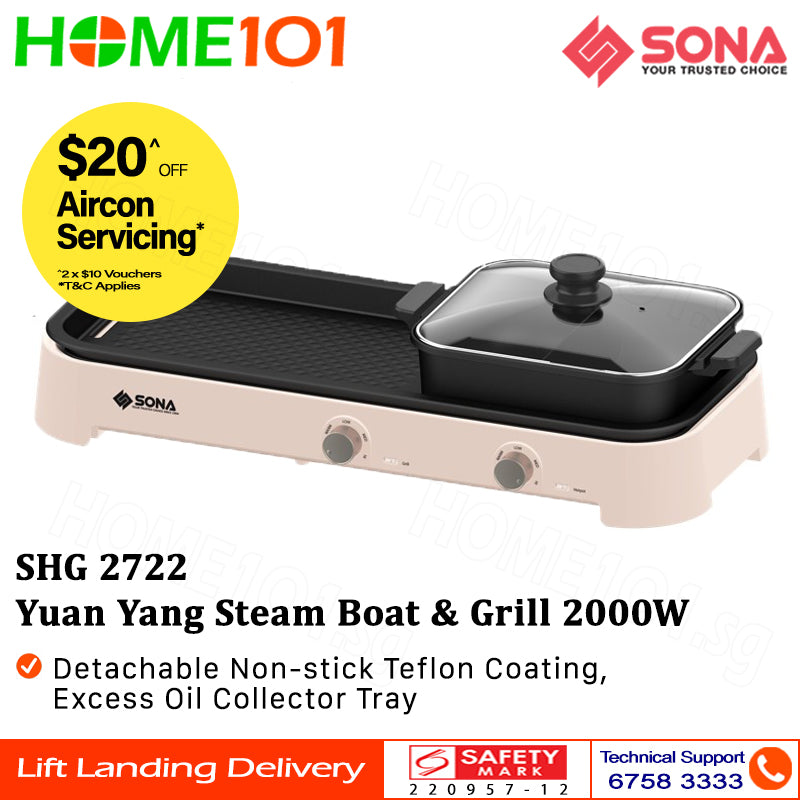 Sona Yuan Yang Steam Boat & Grill 2000W SHG 2722