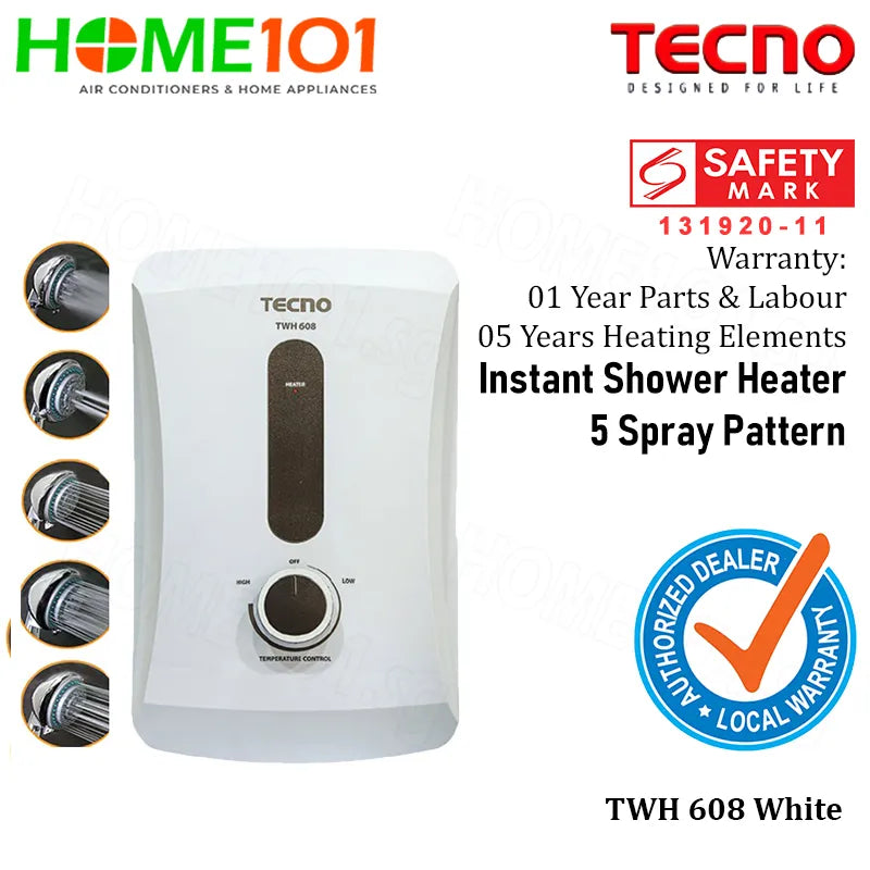 Tecno Electric Instant Shower Heater TWH608