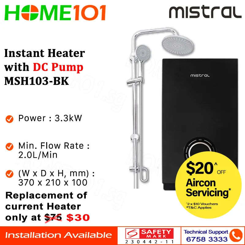 Mistral Instant Heater with DC Pump MSH103