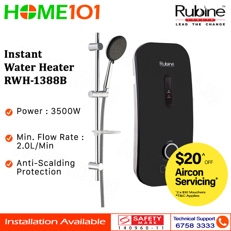 Rubine Electric Instant Shower Heater RWH 1388 | RWH1388