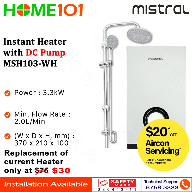 Mistral Instant Heater with DC Pump MSH103