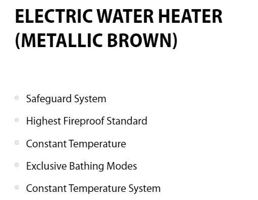 PRE-ORDER (ETA 29 FEB 24) Toshiba Electric Water Heater with Built-In ELCB TWH-33EXNSG(T)