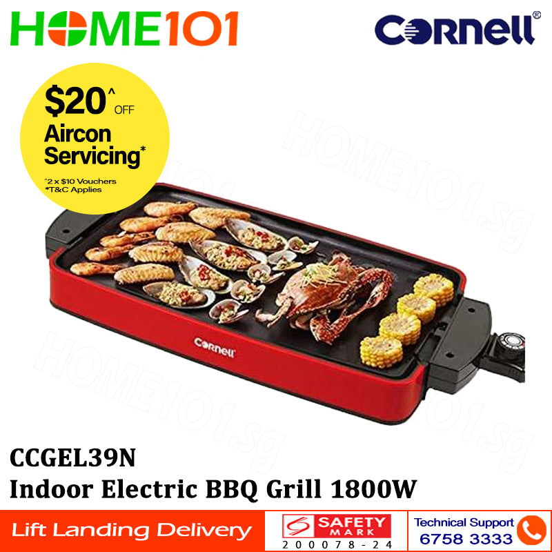 Cornell Electric Indoor BBQ Grill 1800W CCGEL39N
